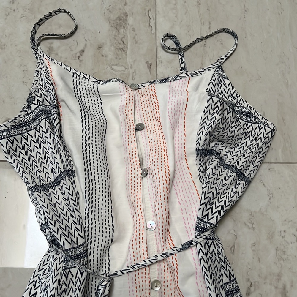 Mid Length Dress Button Down Spaghetti Straps - image 2